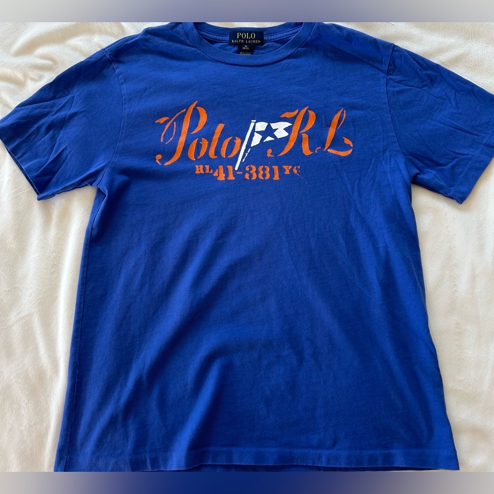 Preppy Polo by Ralph Lauren Blue Short Sleeve Shirt for boys M (10-12)